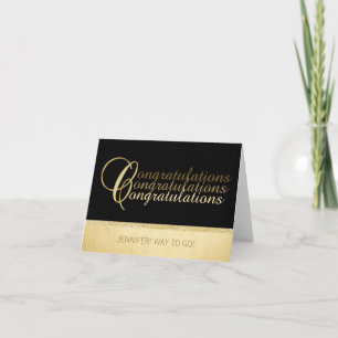 Carte FÉLICITATIONS uniques personnalisées Black Gold