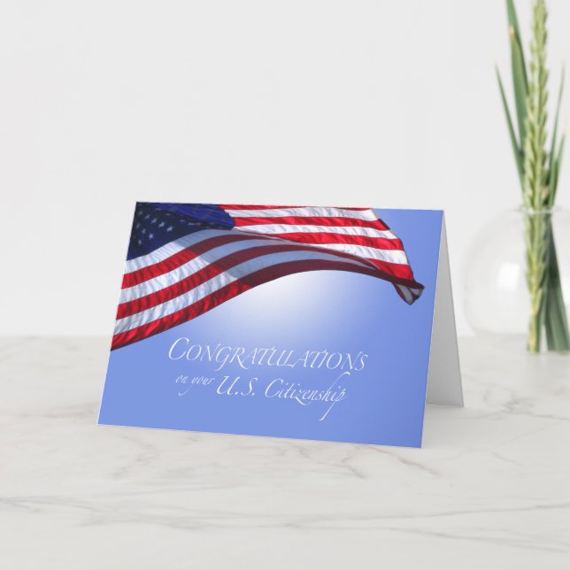 Carte Félicitations US Citoyenneté US Drapeau Drapeau So (Devant)