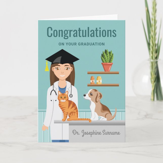 Carte Félicitations Vétérinaire Vet DVM Graduation (Devant)