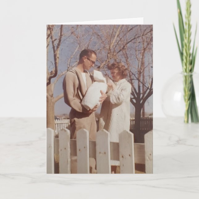 Carte Félicitations vintages pour bébé (Devant)