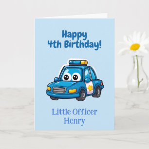 Carte Félicitations voiture de police, Anniversaire pers
