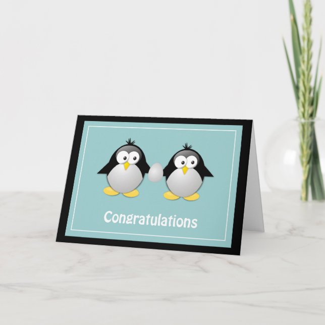 Carte Félicitations, vous attendez un salut de pingouin (Devant)