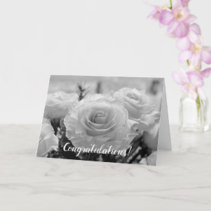 Carte Félicitations White Roses Mariage Card