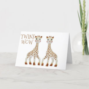 CARTE FÉLICITE "LES JUMEAUX" DOUBLE L'AMOUR ET LE BONHEU