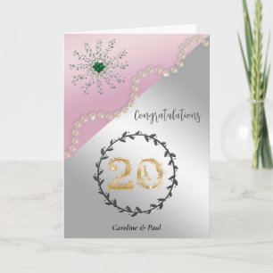 Carte Félicitez les amis pour le 20e anniversaire du Mar