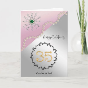 Carte Félicitez les amis pour le 35e anniversaire du Mar