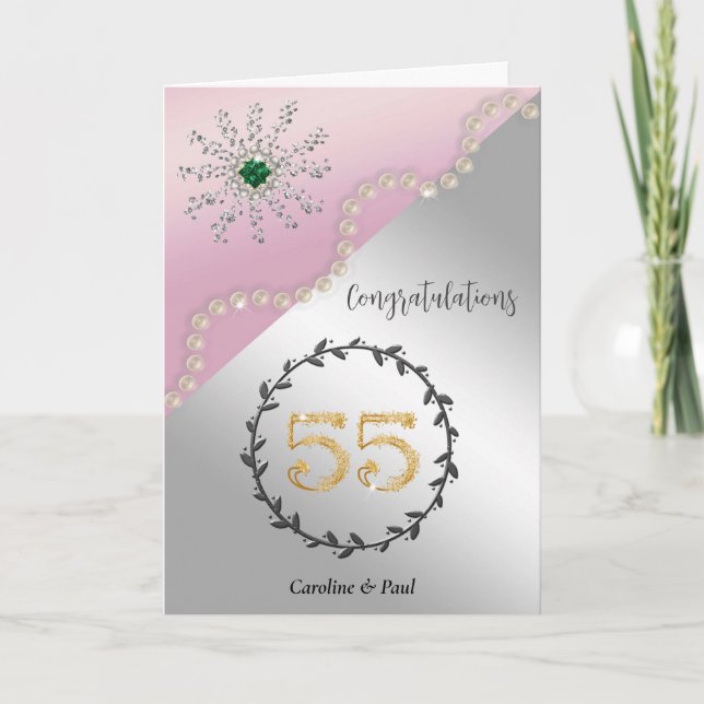 Carte Félicitez les amis pour le 55e anniversaire du Mar (Devant)