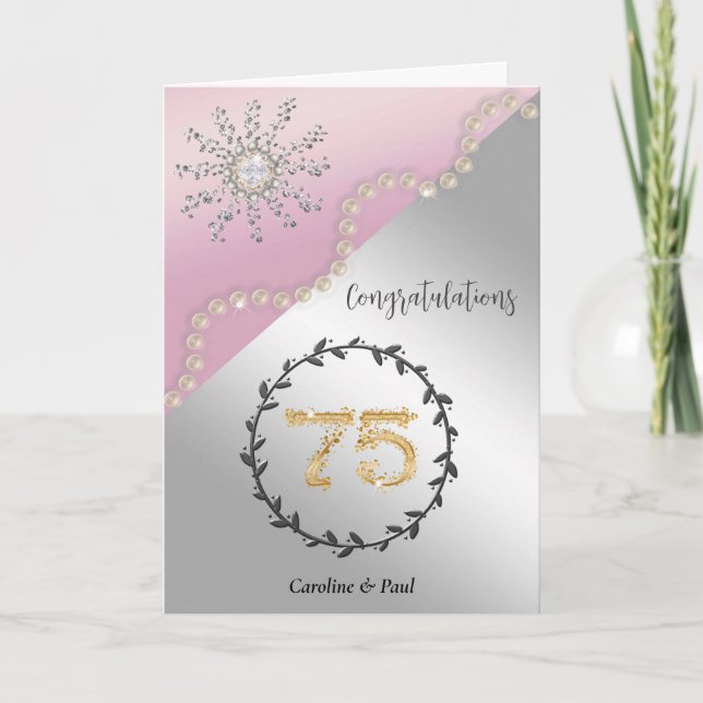 Carte Félicitez les amis pour le 75e anniversaire du Mar (Devant)