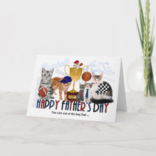 Carte Felines sportives pour papa en Fête des pères