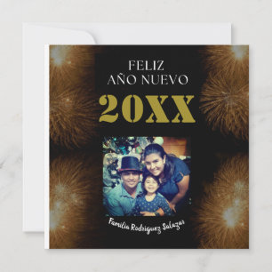 Carte Feliz Año Nuevo Elegant Script de calligraphie Pho