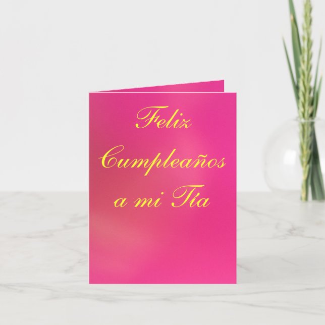 Carte - Feliz Cumpleaños a mi Tía - Rosa (Devant)