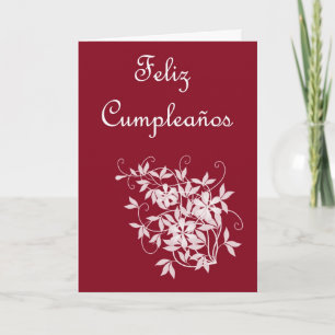Carte Feliz Cumpleaños espagnol Anniversaire avec fleurs