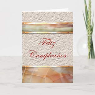 Carte Feliz Cumpleaños Espagnol Birthday with marble