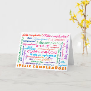Carte Feliz Cumpleaños Espagnol Joyeux Mot d'Anniversair