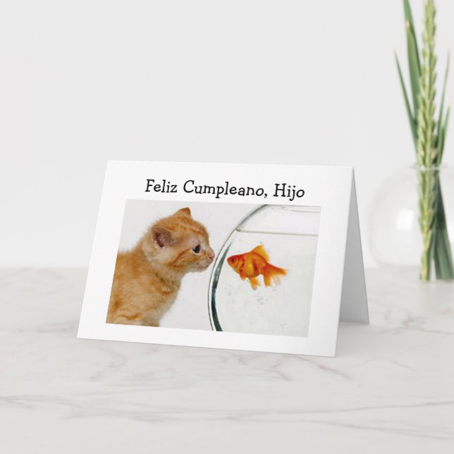 CARTE FELIZ CUMPLEANOS, HIJO=HEUREUX FILS D'ANNIVERSAIRE (Devant)