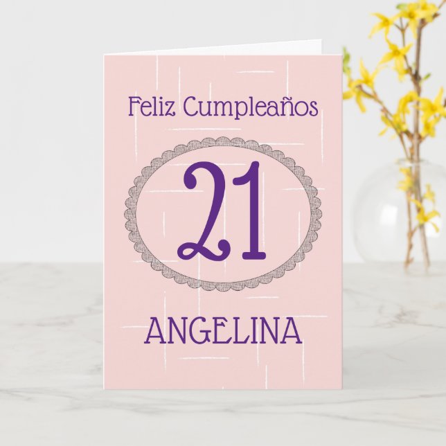 Carte Feliz Cumpleaños Joli anniversaire espagnol heureu (Fleur jaune)