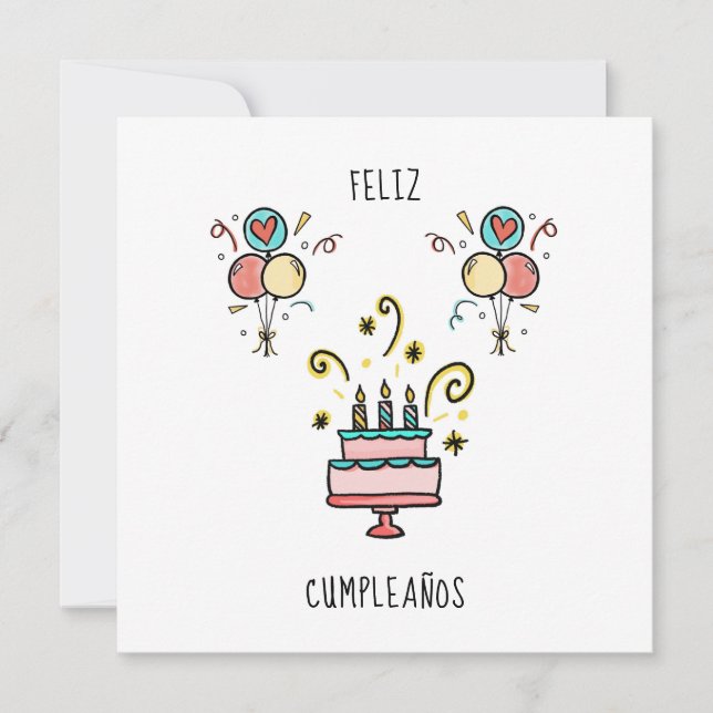 Carte Feliz Cumpleaños | Joyeux anniversaire (Devant)