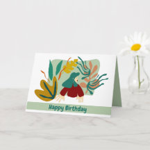 Feliz cumpleaños mujer con hojas matisse.