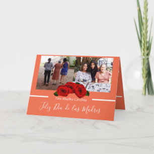 Carte Feliz Día de Las Madres Rose Peachy Coral