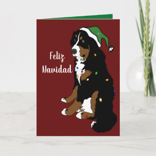 Carte Feliz Navidad Bernese Mountain Dog