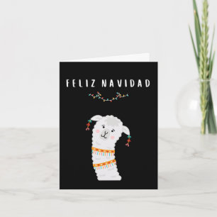 Carte Feliz Navidad drôle lama Noël espagnol