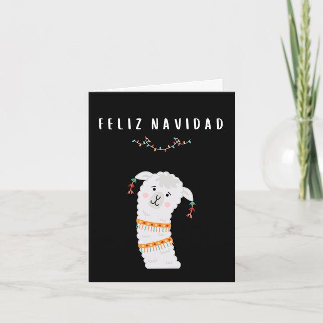 Carte Feliz Navidad llama amusant Noël espagnol (Devant)