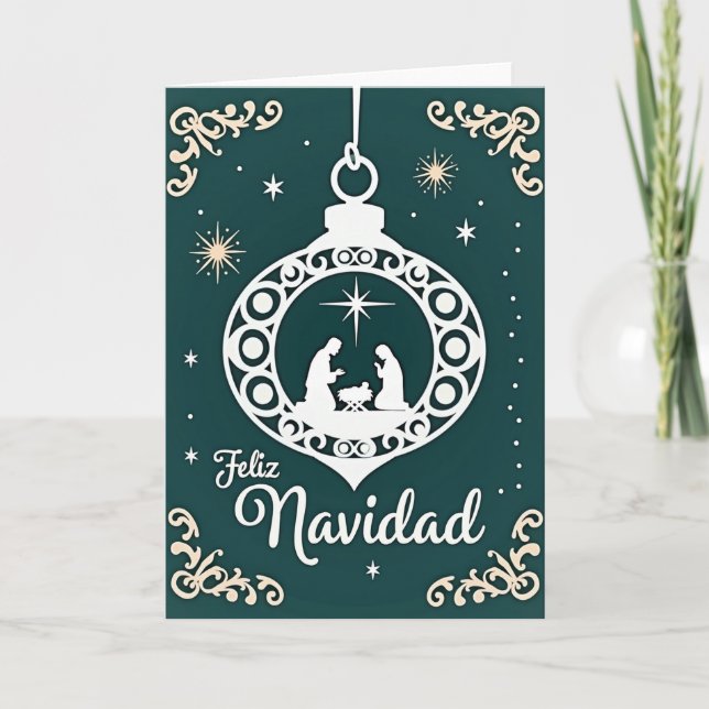 Carte Feliz Navidad Nativity Scene Card (Devant)