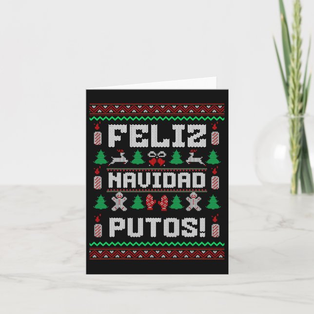 Carte Feliz Navidad Putos Funny Mexicain Christmas Sweet (Devant)