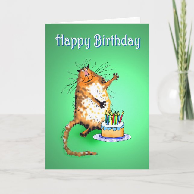 Carte fellation et gâteau d'anniversaire et bougies, hum (Devant)