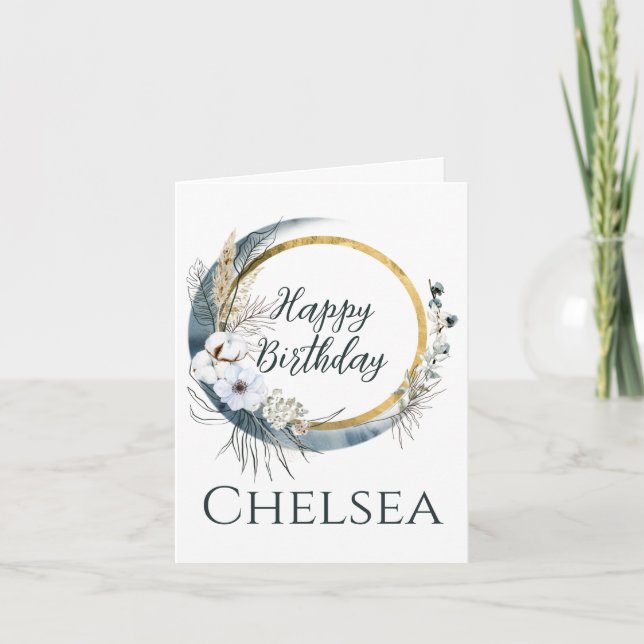 Carte Feminine Boho Moon pour son anniversaire (Devant)