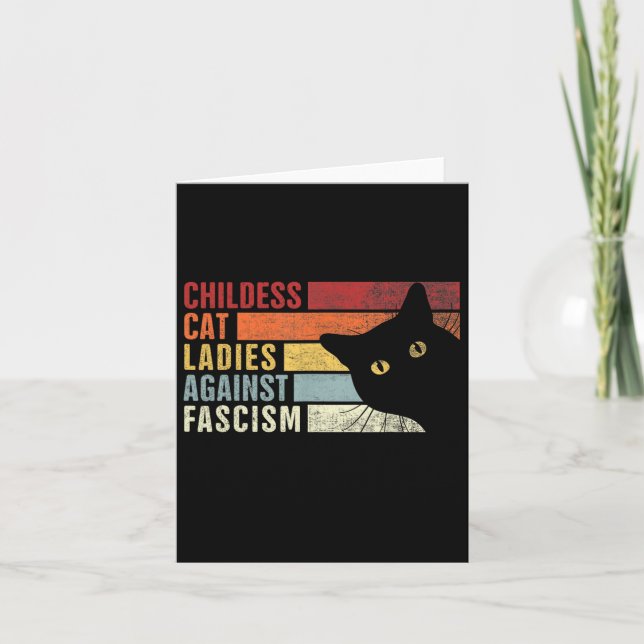 Carte Feministe chats sans enfants contre le fascisme ch (Devant)