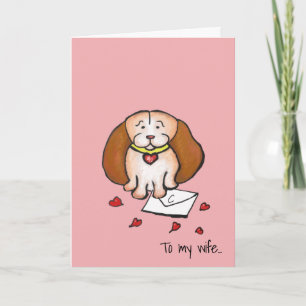 Carte femme 40e rubis mariage anniversaire chien mignon
