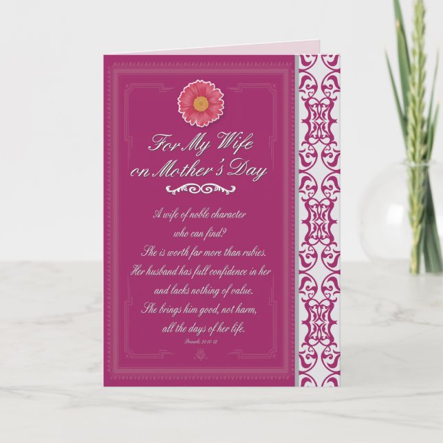 Carte Femme à l'occasion de la Fête des Mères Proverbes  (Devant)