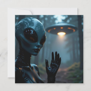 Carte Femme Alien extraterrestre et ovnis