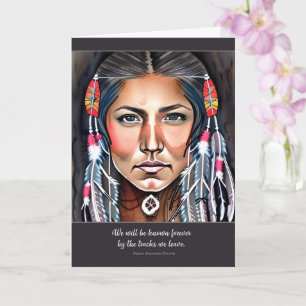 Carte Femme amérindienne et proverbe de sympathie