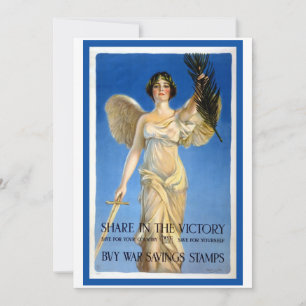 Carte Femme ange patriotique vintage, achetez des bons d