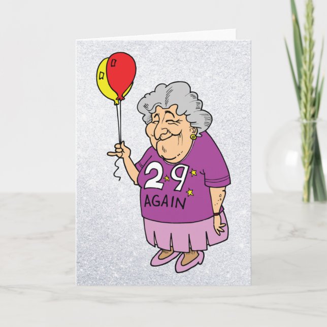 Carte femme anniversaire 29 encore (Devant)