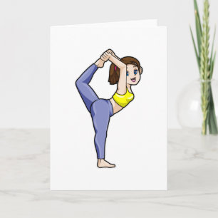Carte Femme au yoga étirant les jambes