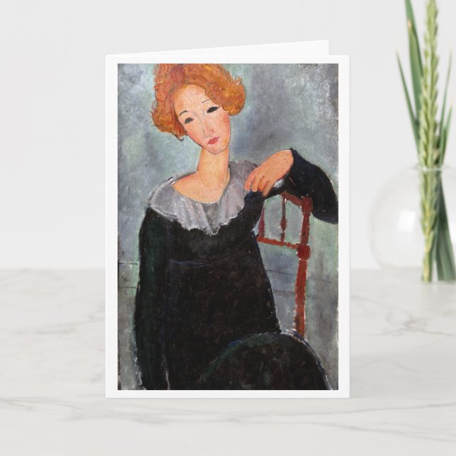 Carte Femme aux cheveux rouges, Modigliani (Devant)