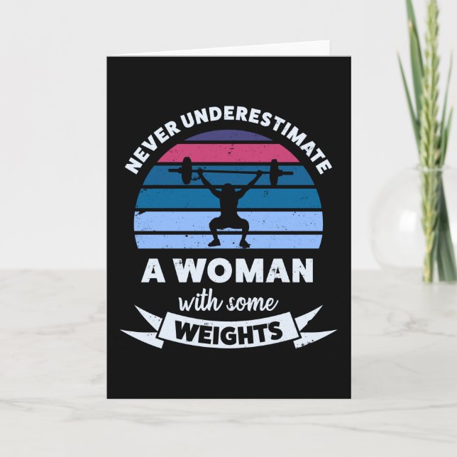 Carte Femme avec des poids amusant maman Cadeau femme (Devant)