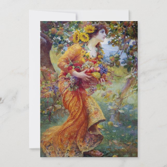 Carte Femme avec récolte estivale (Devant)