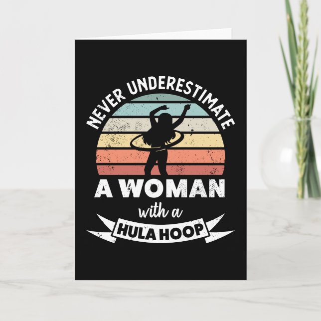 Carte Femme avec un Hula Hoop Funny hooping Cadeau Maman (Devant)