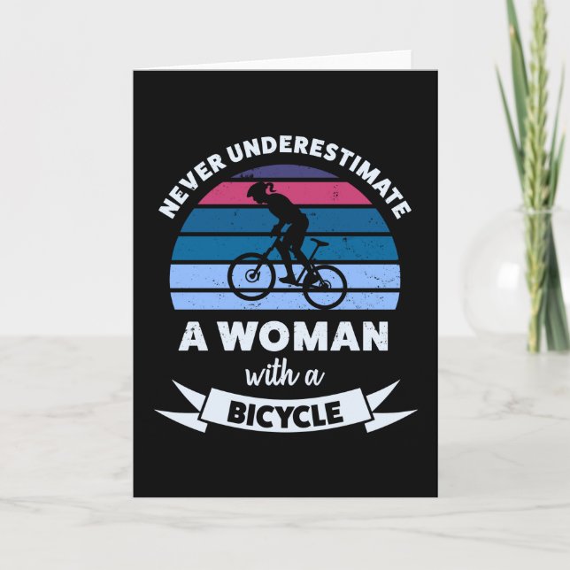 Carte Femme avec un vélo drôle maman cadeau femme (Devant)