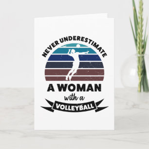 Carte Femme avec Volleyball Drôle Drôle Cadeau Femme