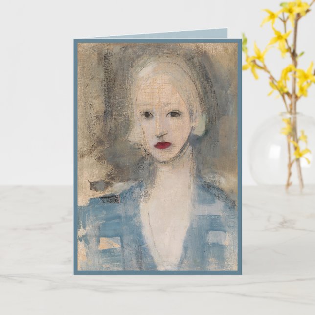 Carte Femme blonde, Helene Schjerfbeck (Fleur jaune)