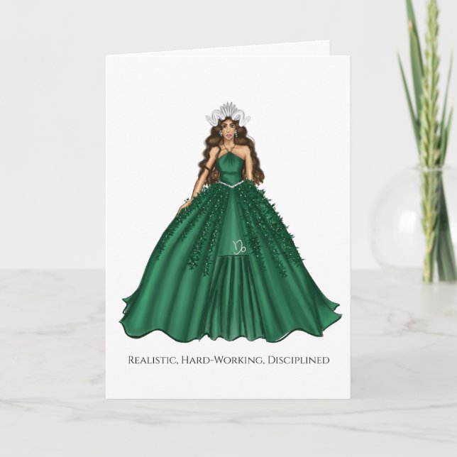 Carte Femme Capricorne déesse Personnalisée Anniversaire (Devant)