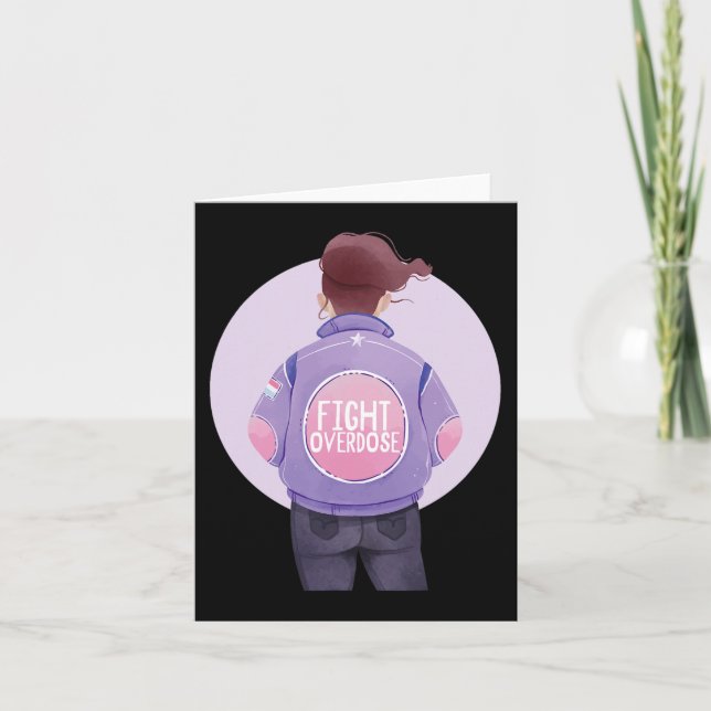 Carte femme combat l'overdose Purple Ribbon Overdose (Devant)