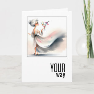 Carte Femme D'Anniversaire Avec Cocktail