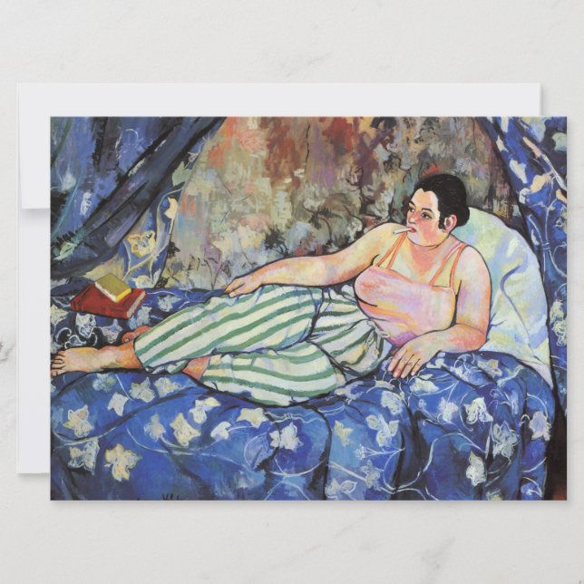 Carte Femme dans la chambre Bleue (par Suzanne Valadon) (Devant)