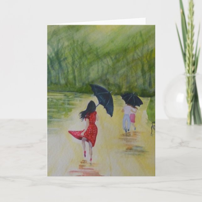 Carte Femme dans la robe I de point de polka (Devant)